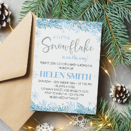 Sneeuwvlok Winter Onederland Baby shower Invitatio Kaart