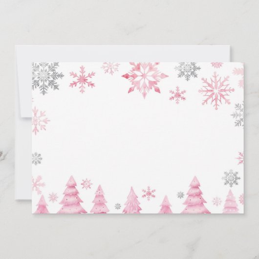 Sneeuwvlok Winter Onederland Meisje Verjaardagsfot Kaart (Achterkant)