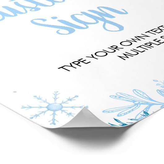 Sneeuwvlok Winter Onederland Verjaardag Custom Sig Poster (Hoek)