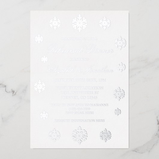 Sneeuwvlok Winter Proefdiner Folie Uitnodiging (Voorkant)