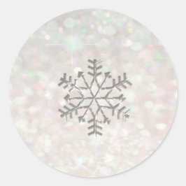 Sneeuwvlok winter Romantische Glitter sparkle pale Ronde Sticker
