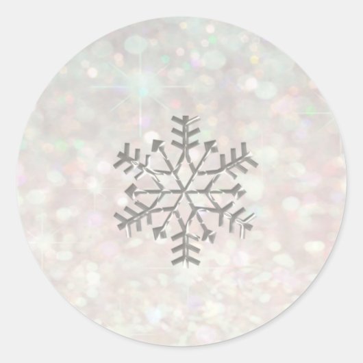 Sneeuwvlok winter Romantische Glitter sparkle pale Ronde Sticker (Voorkant)