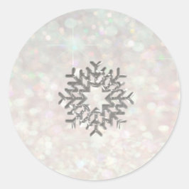 Sneeuwvlok winter Romantische Glitter sparkle pale Ronde Sticker