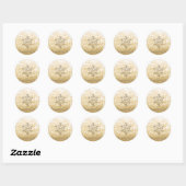 Sneeuwvlok winter Romantische Glittery sparkle gou Ronde Sticker (Vel)