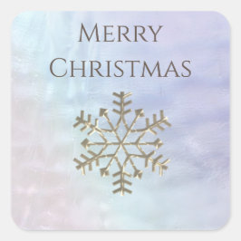 Sneeuwvlok winter Romantische parel holografisch Vierkante Sticker