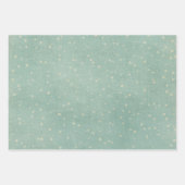 sneeuwvlok winter rustiek patroon blauwgroen crèm inpakpapier vel (Voorkant 2)