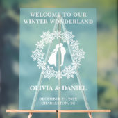 Sneeuwvlok Winter Wedding Welkom Acryl Bord (Neutraal)