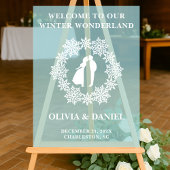 Sneeuwvlok Winter Wedding Welkom Acryl Bord