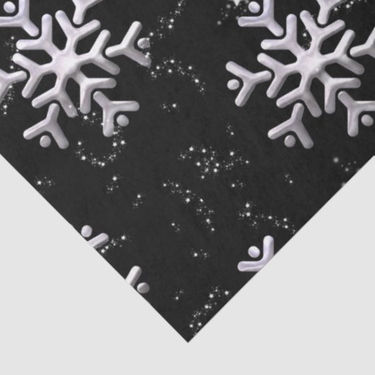 Sneeuwvlok Winter Wonder Black Christmas Tissuepapier (Detail)