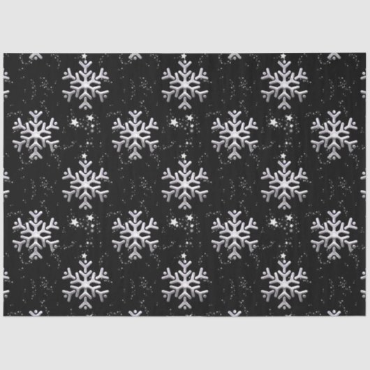 Sneeuwvlok Winter Wonder Black Christmas Tissuepapier (Voorkant)