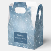 Sneeuwvlok Winter Wonderland Baby shower Blauw Bedankdoosjes (Geopend)