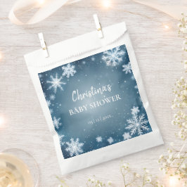 Sneeuwvlok Winter Wonderland Baby shower Blauw Bedankzakje