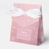 Sneeuwvlok Winter Wonderland Baby shower Roze Bedankdoosjes (Voorkant Zijde)