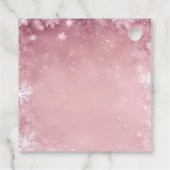 Sneeuwvlok Winter Wonderland Baby shower Roze Bedankjes Labels (Achterkant)