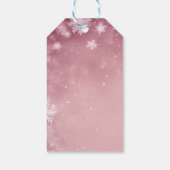 Sneeuwvlok Winter Wonderland Baby shower Roze Cadeaulabel (Achterkant)