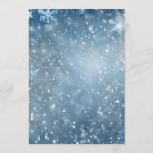 Sneeuwvlok Winter Wonderland Blauw Baby shower Menu (Achterkant)