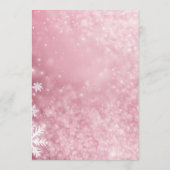 Sneeuwvlok Winter Wonderland Roze Baby shower Menu (Achterkant)