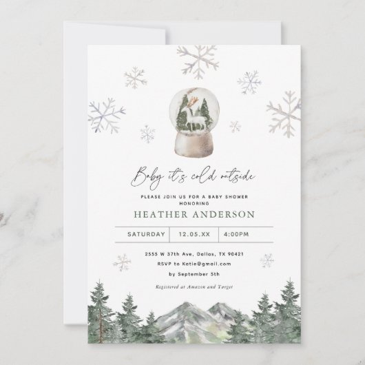 Sneeuwvlok Winter Wonderland Winter Baby Shower Kaart (Voorkant)