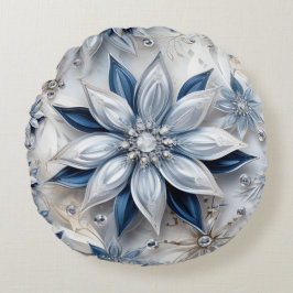 Sneeuwvlok winterevenement decoratie rond kussen