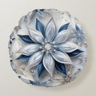 Sneeuwvlok winterevenement decoratie rond kussen