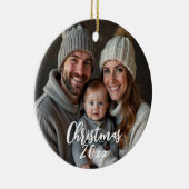 Sneeuwvlok winterfoto keramisch ornament (Rechts)