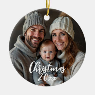 Sneeuwvlok winterfoto keramisch ornament