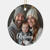 Sneeuwvlok winterfoto keramisch ornament (Links)