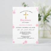 Sneeuwvlok Winterkruis Doop Kaart (Staand voorkant)