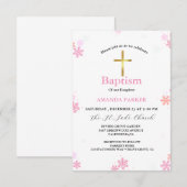 Sneeuwvlok Winterkruis Doop Kaart (Voorkant / Achterkant)