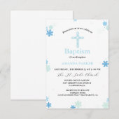 Sneeuwvlok Winterkruis Doop Kaart (Voorkant / Achterkant)