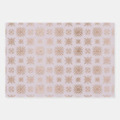 Sneeuwvlok Winterpatroon Modern Elegant Roos Goud Inpakpapier Vel (Voorkant 3)