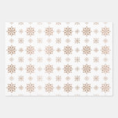 Sneeuwvlok Winterpatroon Modern Elegant Roos Goud Inpakpapier Vel (Voorkant)