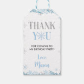 Sneeuwvlok winterverjaardag dank u cadeau Label Cadeaulabel (Voorkant)