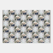 Sneeuwvlok Wit Opal Kerstmis 2 Foto Typografie Inpakpapier Vel (Voorkant)