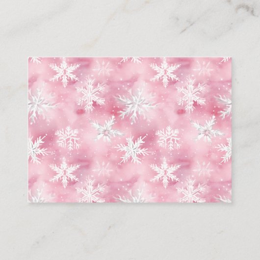 Sneeuwvlok Wit Roze Waterverf Boeken voor Baby Informatiekaartje (Achterkant)