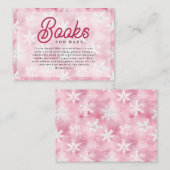 Sneeuwvlok Wit Roze Waterverf Boeken voor Baby Informatiekaartje (Voorkant / Achterkant)