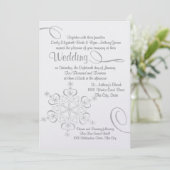 Sneeuwvlok Witte Elegantie Winter Wedding Kaart (Staand voorkant)