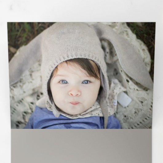 Sneeuwvlok Witte Opaal Elegante Kerstmis 5 Foto Drieluik Wenskaart (Binnenzijde eerst)