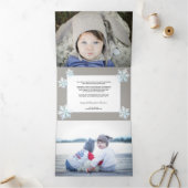 Sneeuwvlok Witte Opaal Elegante Kerstmis 5 Foto Drieluik Wenskaart (Binnen)