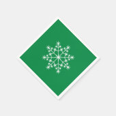 Sneeuwvlok Xmas Kerstmis Groene Vakantie Servet (Hoek)