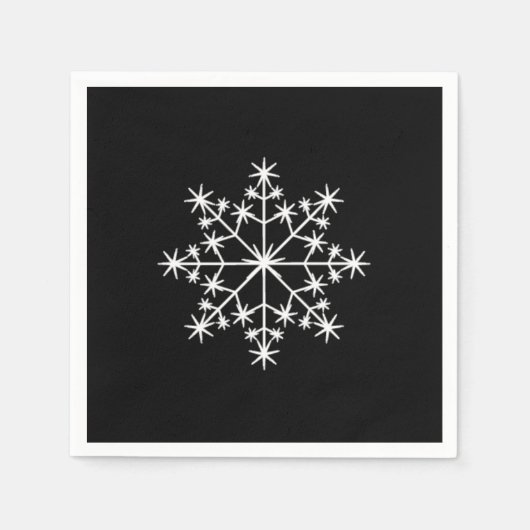 Sneeuwvlok Xmas Kerstvakantie Zwart Wit Servet (Voorkant)