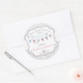 Sneeuwvlok Zilver Glitter Winter Dank je Label (Envelop)