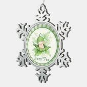 Sneeuwvlok Zoete Erwt Lijst Ornament (Rechts)