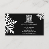 Sneeuwvlok Zwart & Wit Vakantie Bedankt & Punch Klantenkaartje (Achterkant)