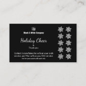 Sneeuwvlok Zwart & Wit Vakantie Bedankt & Punch Klantenkaartje (Voorkant)