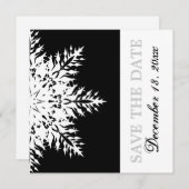 Sneeuwvlok zwart wit winter bruiloft Save the Date Kaart (Voorkant / Achterkant)