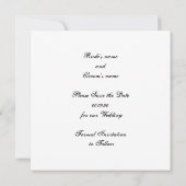 Sneeuwvlok zwart wit winter bruiloft Save the Date Kaart (Achterkant)