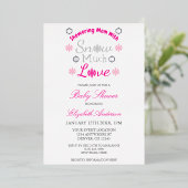 SneeuwvlokBaby shower Folie Uitnodiging (Staand Voorkant)