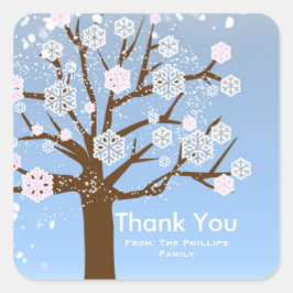 Sneeuwvlokboom Winter Wonderland Roze Sticker