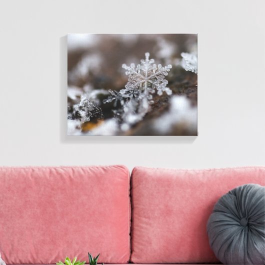 Sneeuwvlokcanvas Canvas Afdruk (Insitu (Woonkamer))